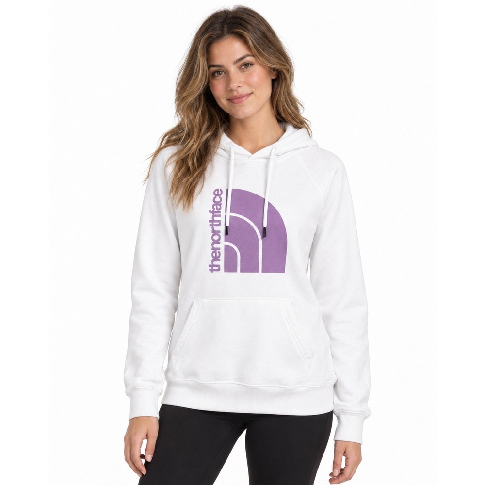 The North Face Women's Jumbo Half Dome White Purple Hoodie Size Small